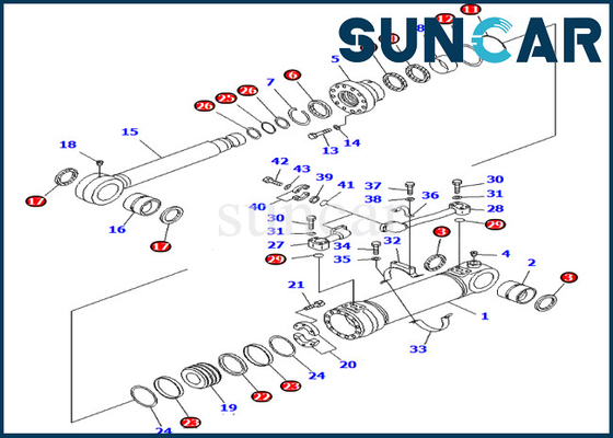 707-99-56200 7079956200 kit de réparation inférieur de Kit Fits Model PC750-6 KOMATSU de service de cylindre de décharge